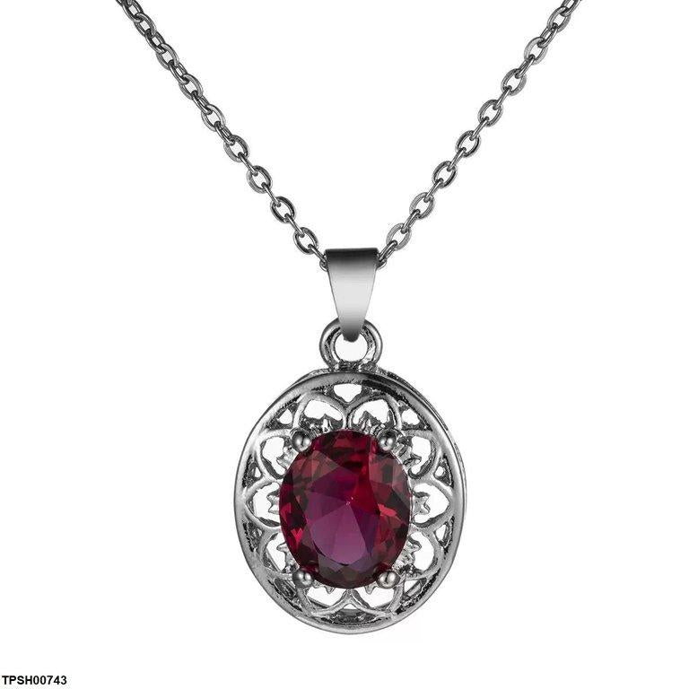 Oval Flower Pendant Set