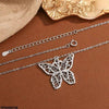 Butterfly Drop Zircon Pendant With Chain