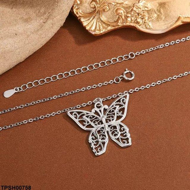 Butterfly Drop Zircon Pendant With Chain
