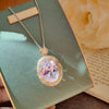 Oval Zircon Pendant With Chain