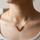 Tulip Leaf Red/Green Stone Pendant With Chain