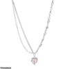 Pink Heart Pendant With Chain