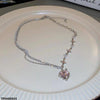 Pink Heart Pendant With Chain