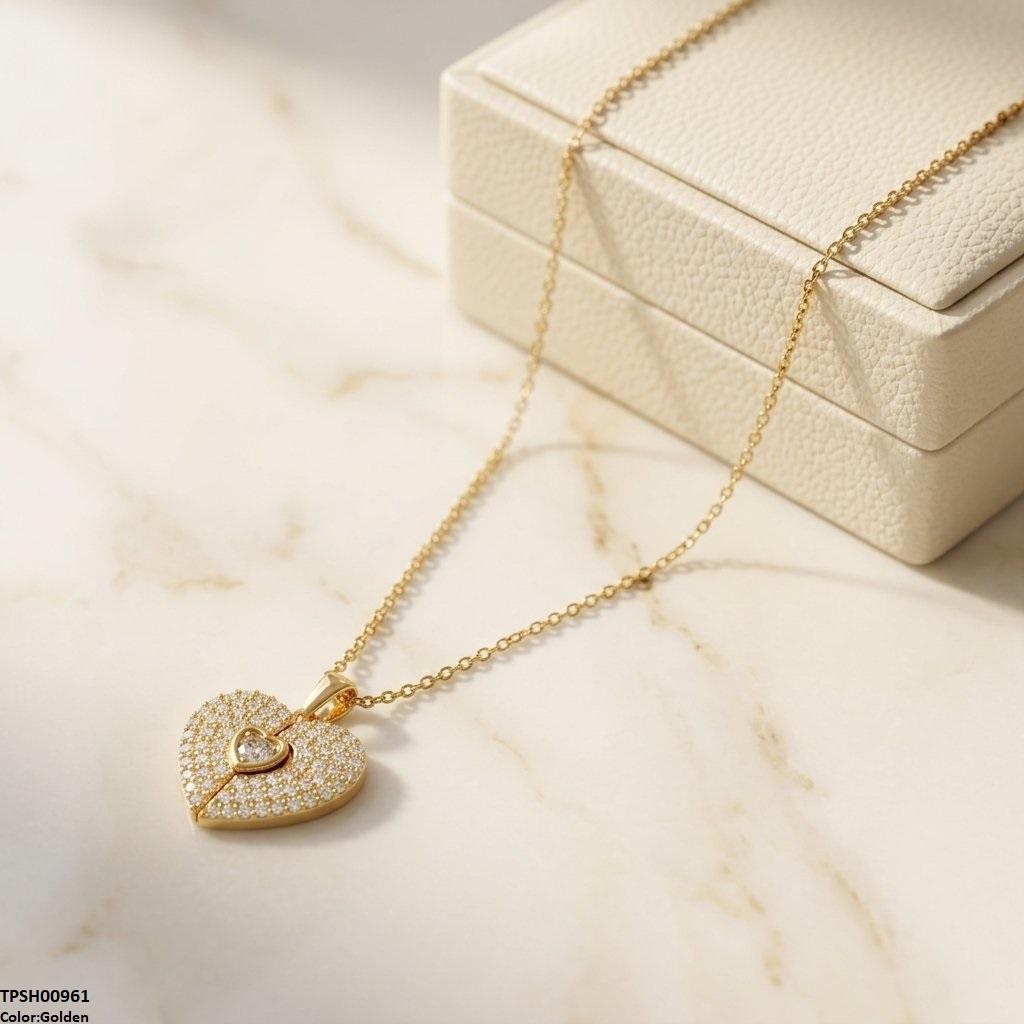 Stainless Steel Zicon Heart Pendant