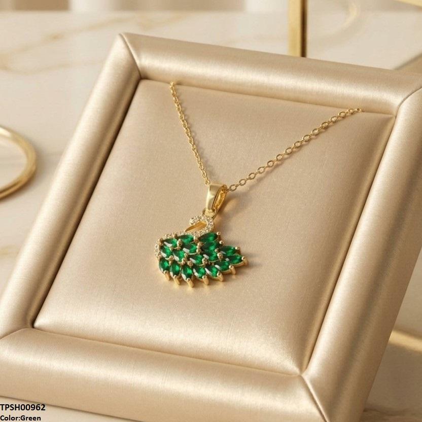 Stainless Steel Zircon Duck Pendant