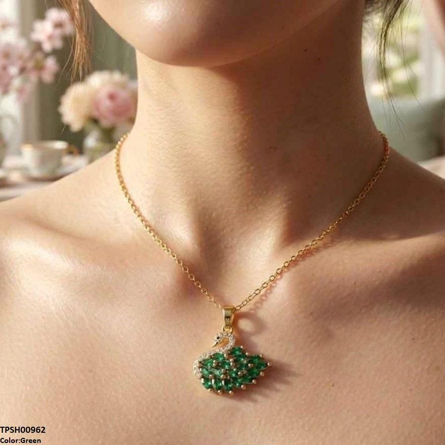 Stainless Steel Zircon Duck Pendant