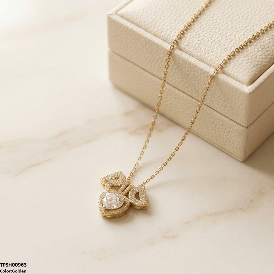 Stainless Steel Zircon Heart Pendant