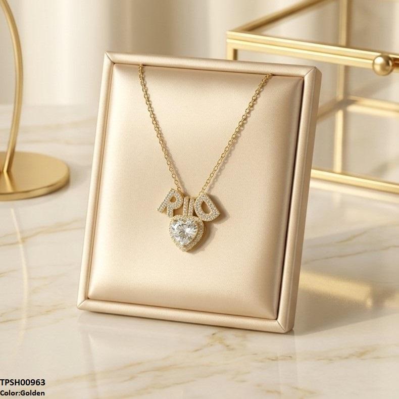 Stainless Steel Zircon Heart Pendant