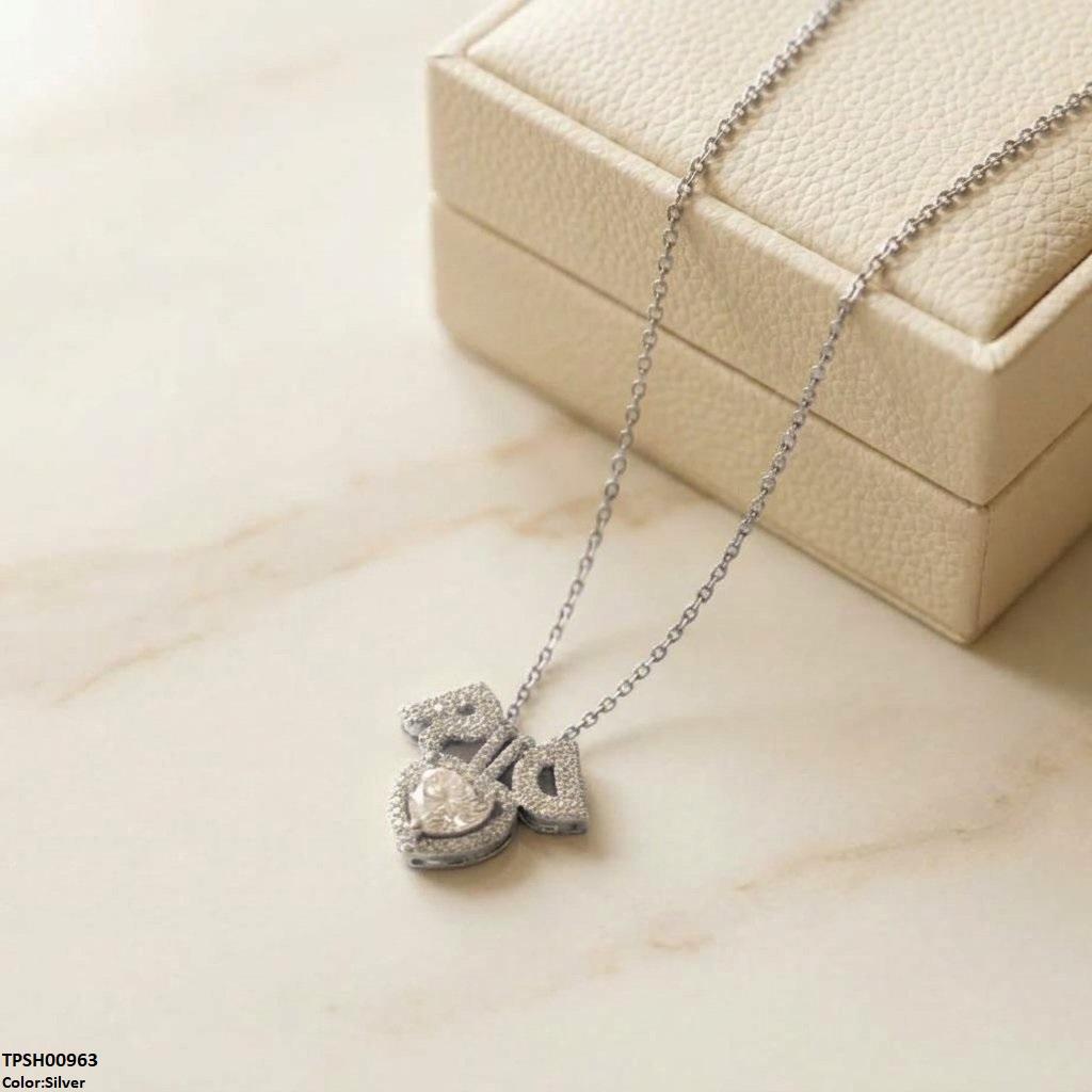 Stainless Steel Zircon Heart Pendant