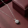 Stainless Steel Zircon Round Flower Pendant