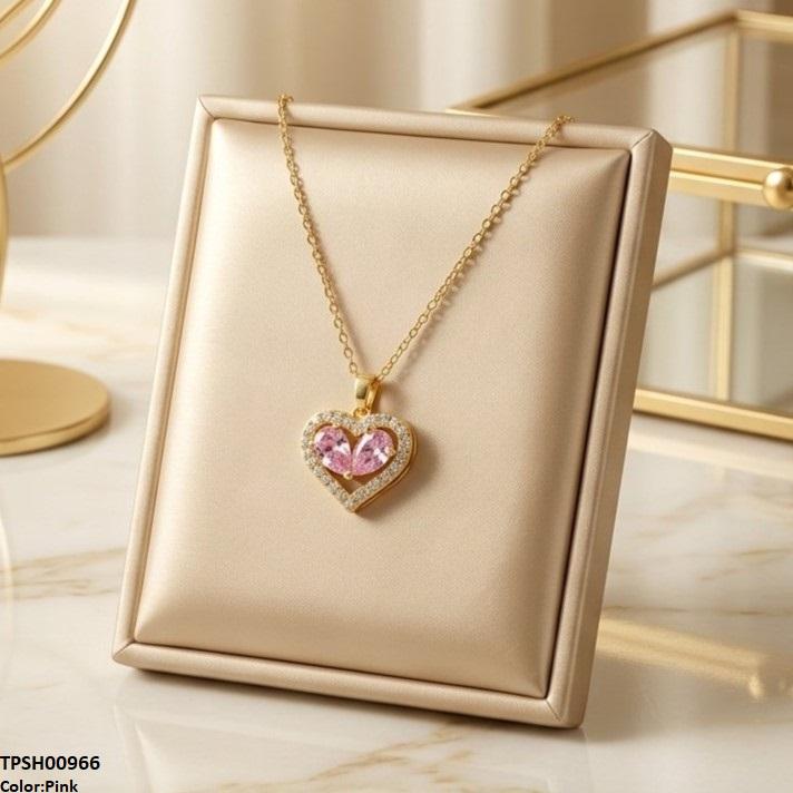 Stainless Steel Zircon Heart /Tear Pendant