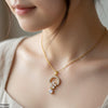 Stainless Steel Zircon Flower Round Drop Pendant