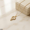 Stainless Steel Zircon Flower Round Drop Pendant
