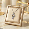 Stainless Steel Zircon Flower Round Drop Pendant