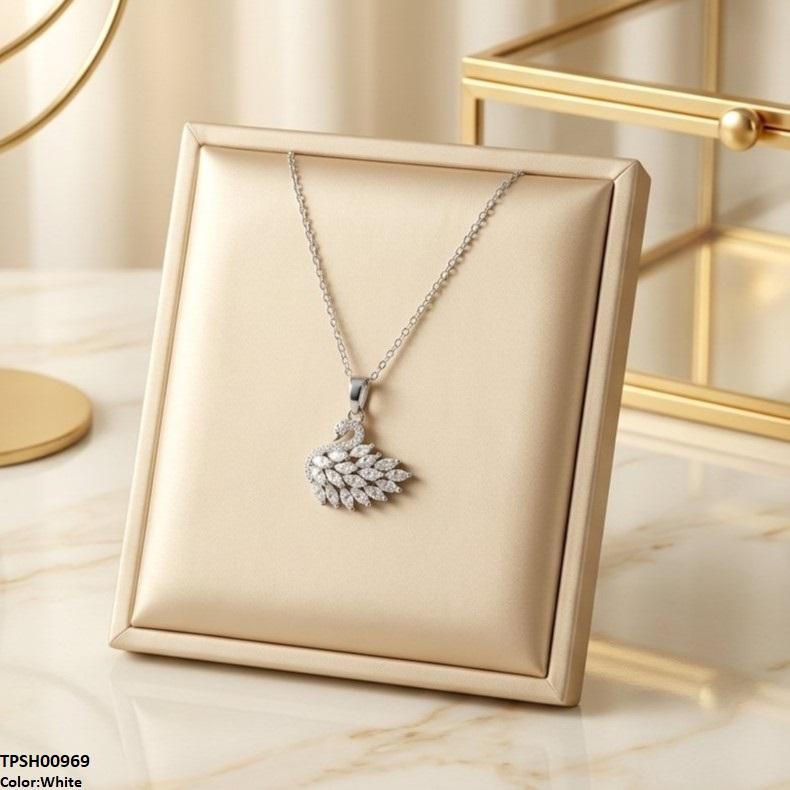 Stainless Steel Zircon Duck Pendant