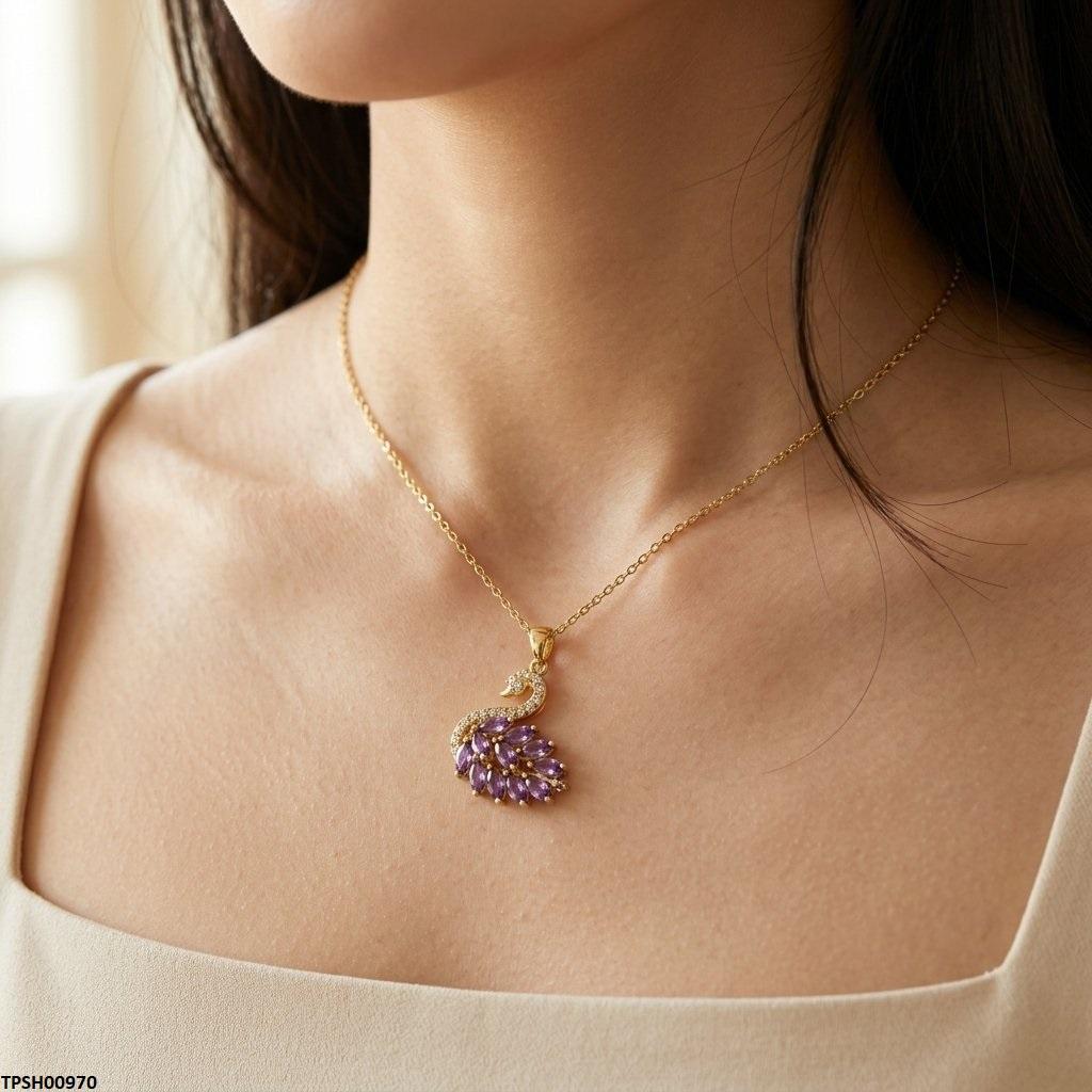 Stainless Steel Zircon Duck Pendant