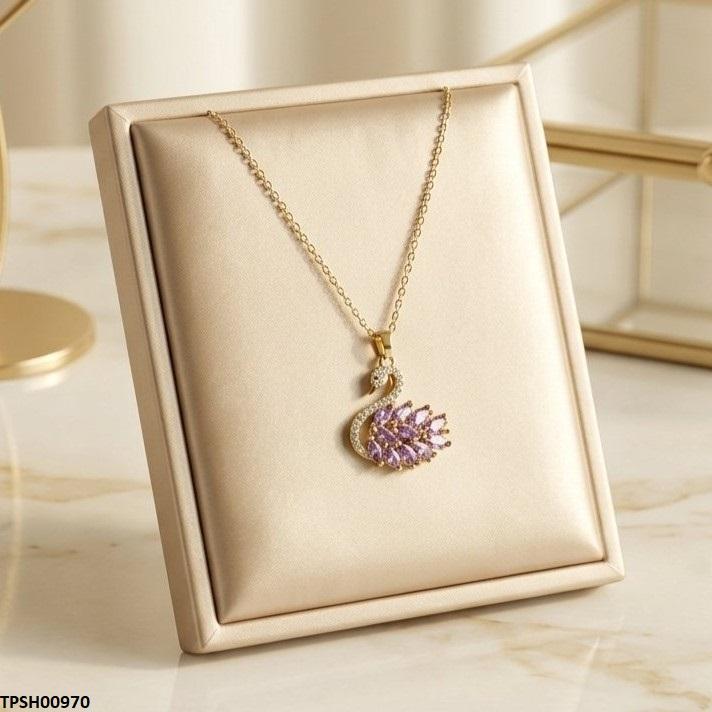 Stainless Steel Zircon Duck Pendant
