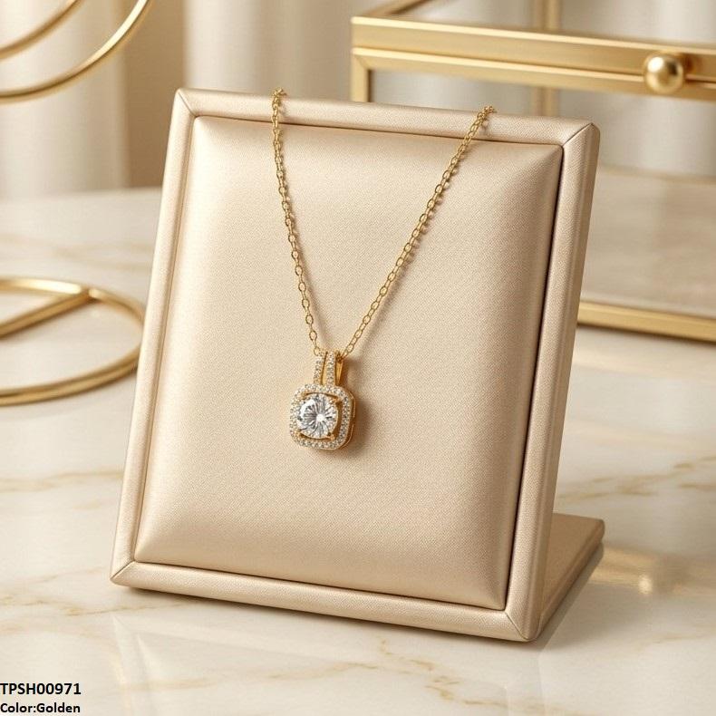 Stainless Steel Zircon Round/Square Pendant