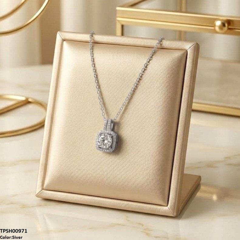 Stainless Steel Zircon Round/Square Pendant