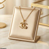 Stainless Steel Zircon Double C Pendant