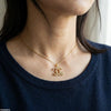 Stainless Steel Zircon Double C Pendant