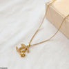 Stainless Steel Zircon Double C Pendant