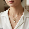 Stainless Steel Zircon Infinity Round Drop Pendant