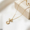 Stainless Steel Zircon Infinity Round Drop Pendant