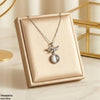 Stainless Steel Zircon Infinity Round Drop Pendant