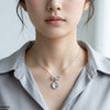 Stainless Steel Zircon Infinity Round Drop Pendant