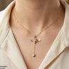 Stainless Steel Zircon Double Heart Pendant