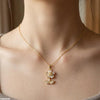 Stainless Steel Zircon Sun Flower Pendant