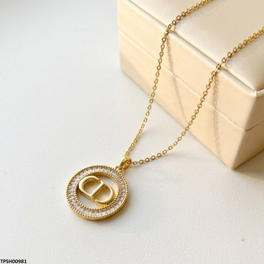 Stainless Steel Zircon Round Pendant