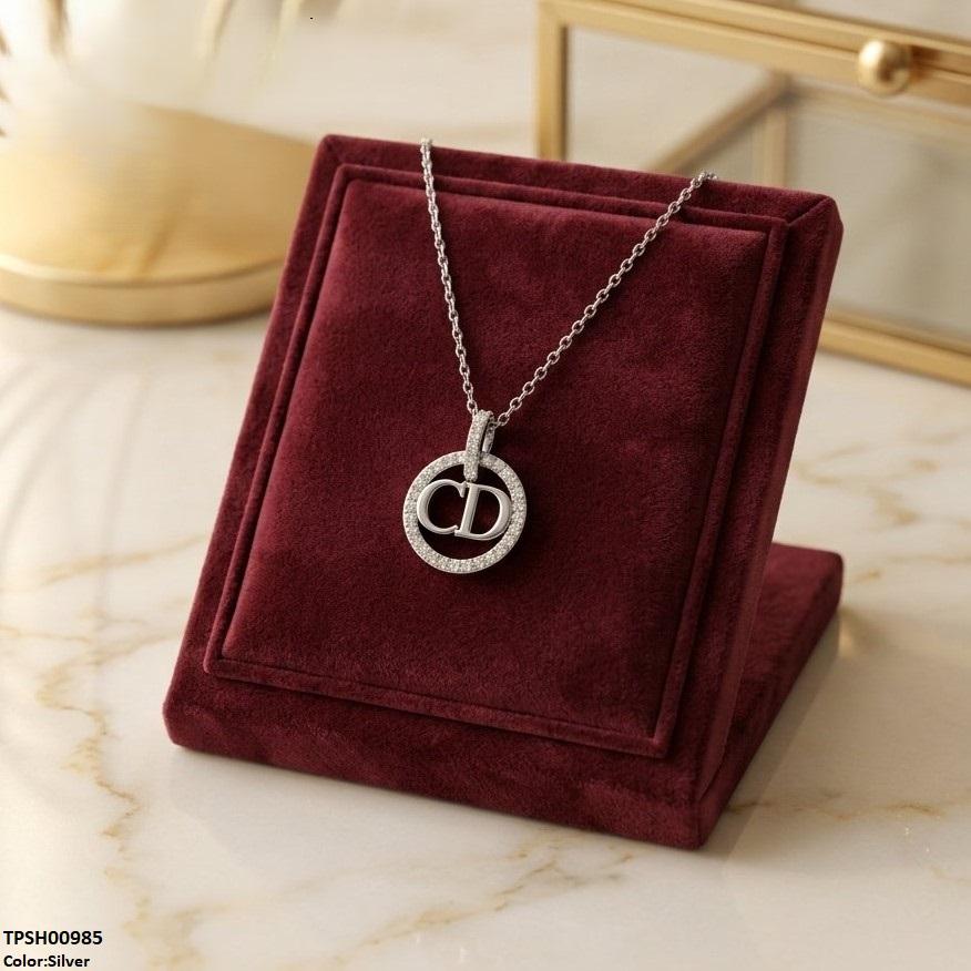 Stainless Steel Zircon Round Pendant