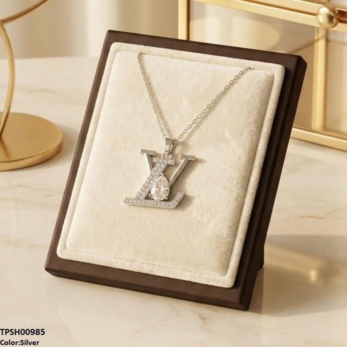 Stainless Steel Zircon Tear Pendant