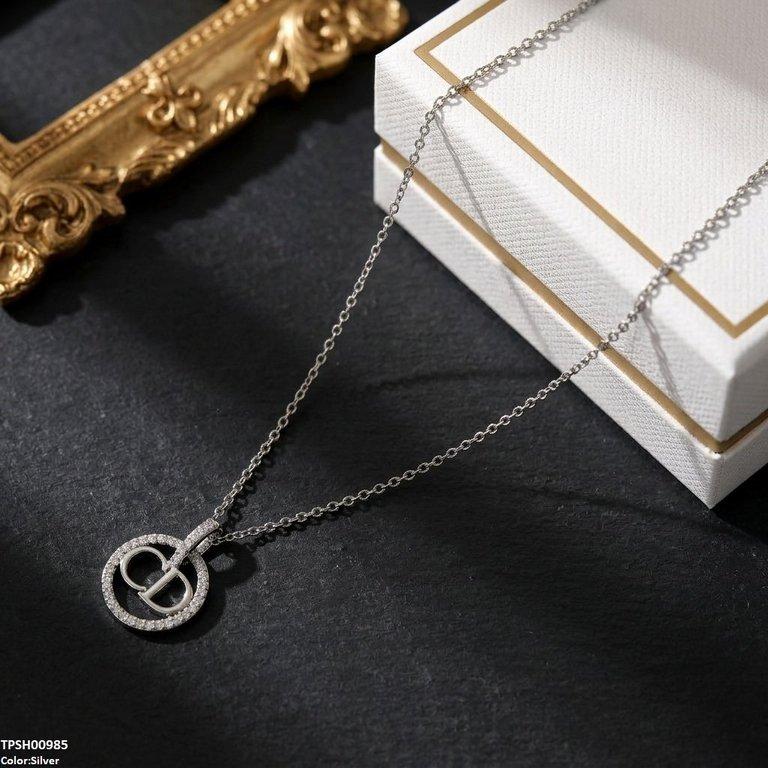 Stainless Steel Zircon Round Pendant