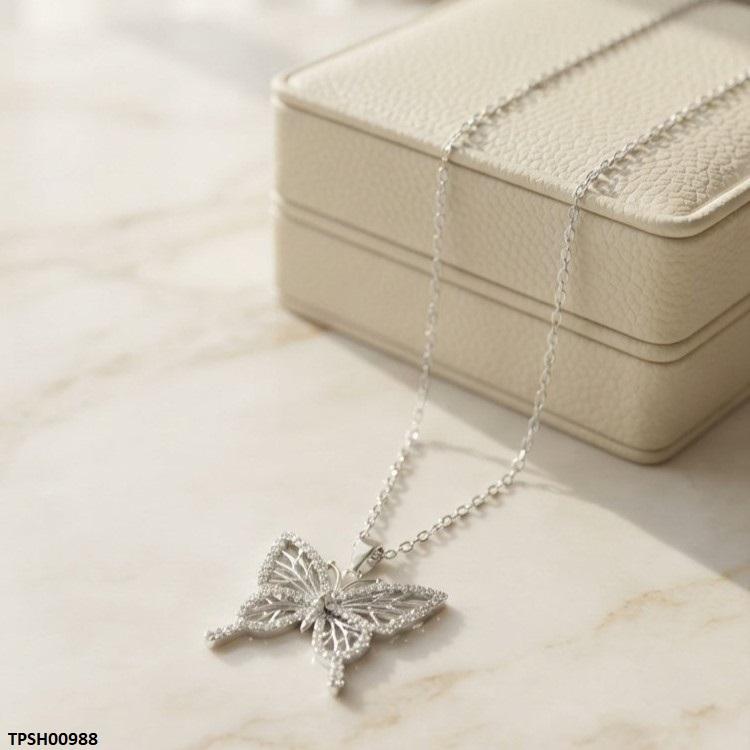 Stainless Steel Zircon Botterfly Pendant
