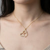 Stainless Steel Zircon Heart Ring Pendant