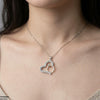 Stainless Steel Zircon Heart Ring Pendant