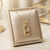 Stainless Steel Zircon Rectangle Heart Pendant