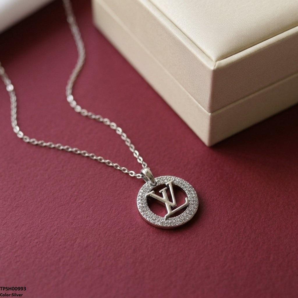 Stainless Steel Zircon Round Pendant