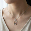 Stainless Steel Zircon Rectangle Heart Pendant