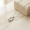 Stainless Steel Zircon Rectangle Heart Pendant