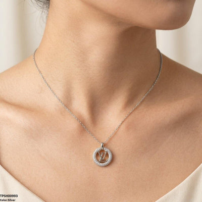 Stainless Steel Zircon Round Pendant