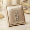 Stainless Steel Zircon Rectangle Heart Pendant