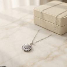 Stainless Steel Zircon Round Pendant