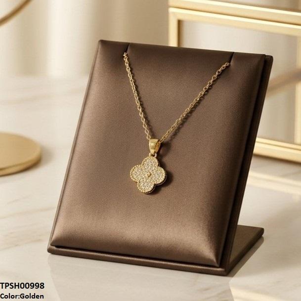 Stainless Steel Zircon Flower Pendant