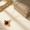 Stainless Steel Zircon Rose Pendant
