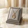 Stainless Steel Zircon Oval Pendant