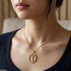 Stainless Steel Zircon Oval Pendant